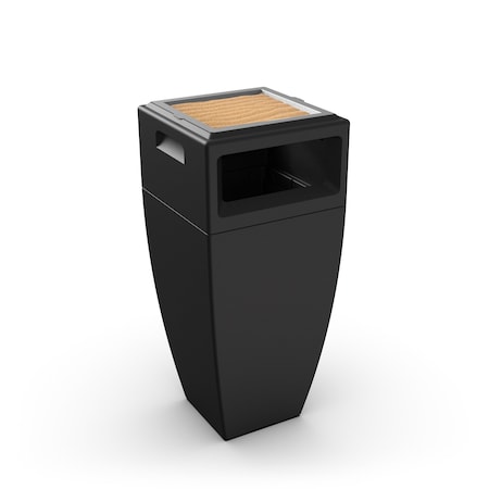 Trash Can, Black, Polyethylene